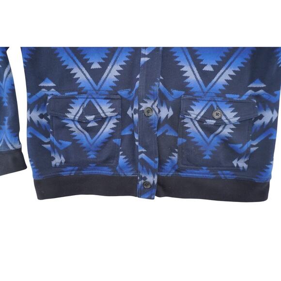 Lauren Jeans Co Ralph Lauren Aztec Hoodie Jacket Blue Southwest Print Size L - Picture 2 of 7